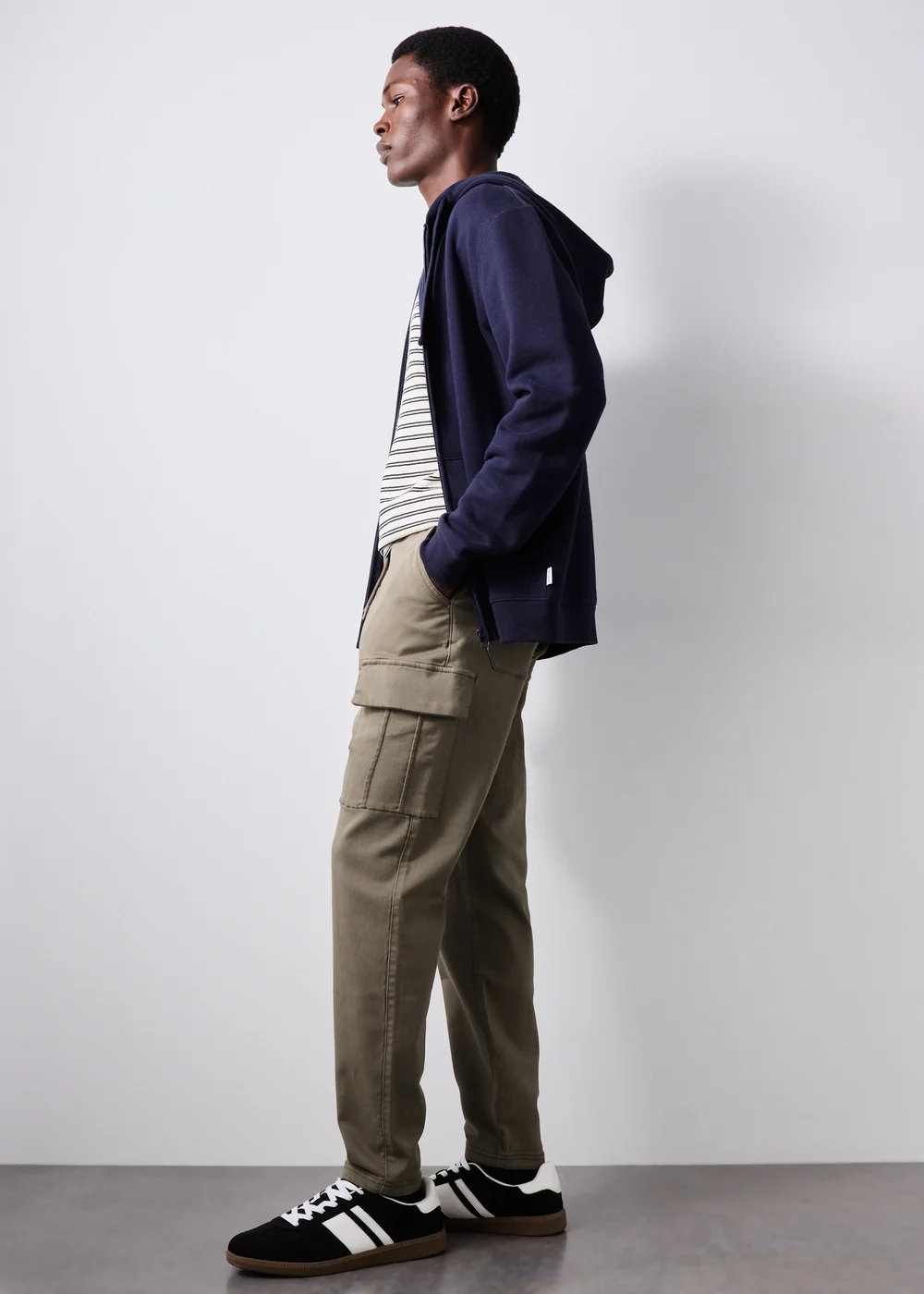 Khaki Knitted Cargo Trousers - 30 R Image 1