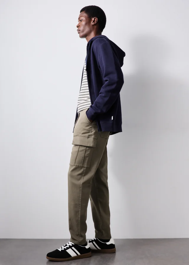 Khaki Knitted Cargo Trousers