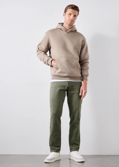 Khaki Straight Leg Trousers - 30 R Image 4