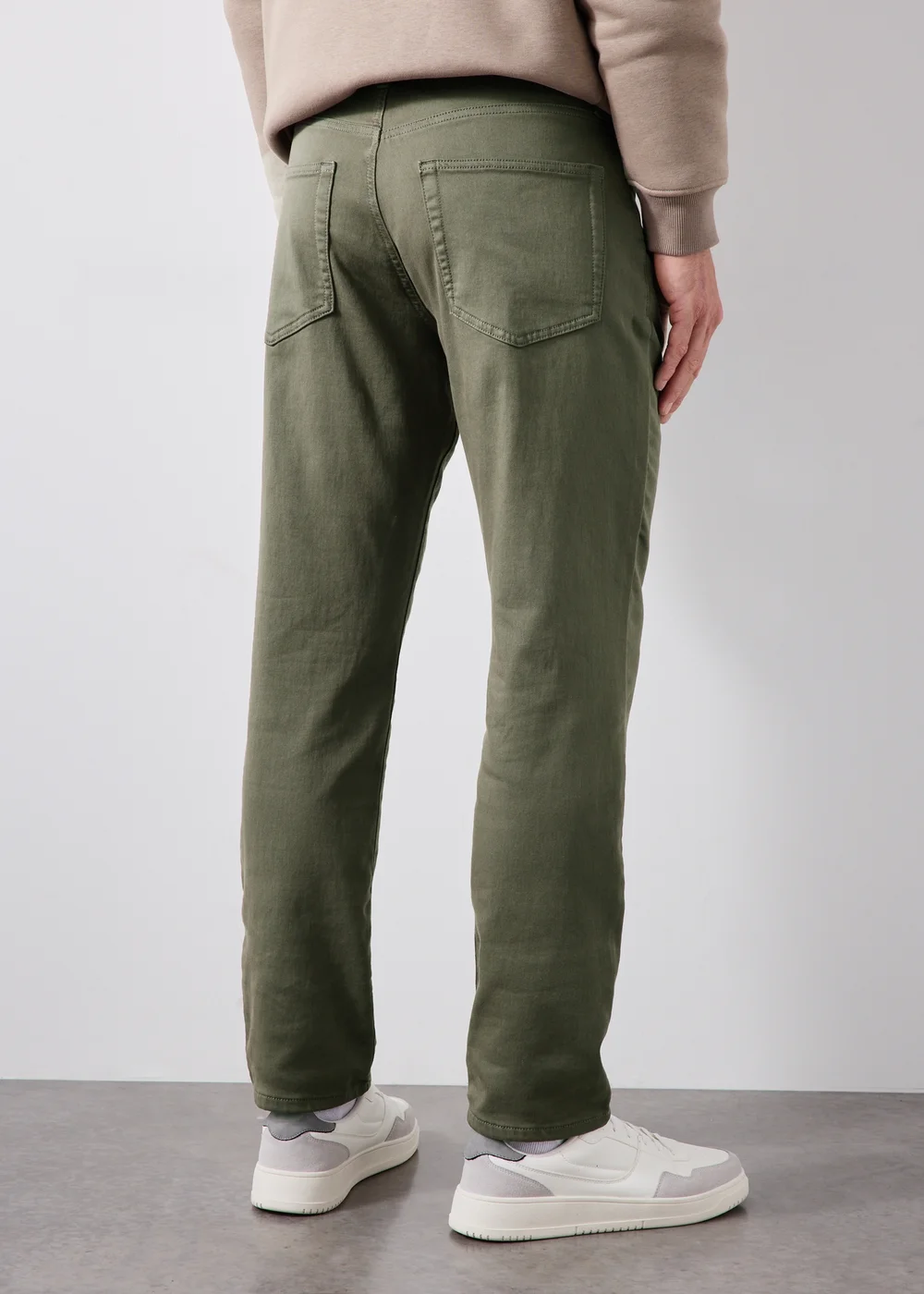Khaki Straight Leg Trousers - 30 R Image 2