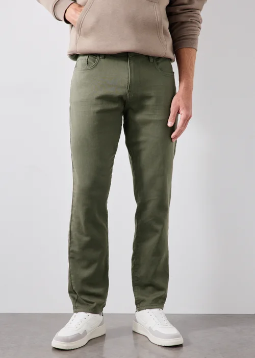 Khaki Straight Leg Trousers - 30 R Image 1