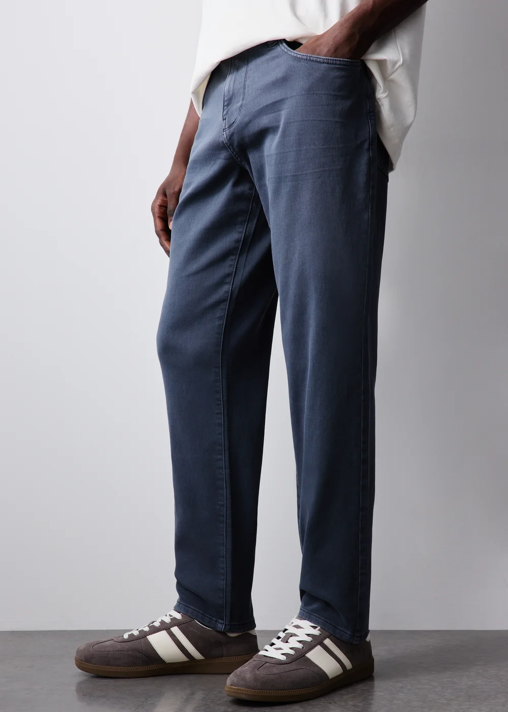 Blue 5 Pocket Trousers - 30 Waist Regular Image 3