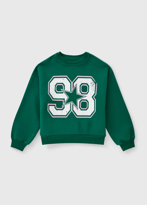 Girls Green Star Sweatshirt (7-15yrs) - 14 Yrs Image 1