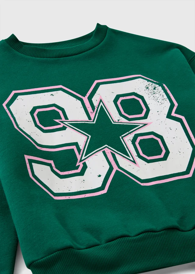 Girls Green Star Sweatshirt (7-15yrs)