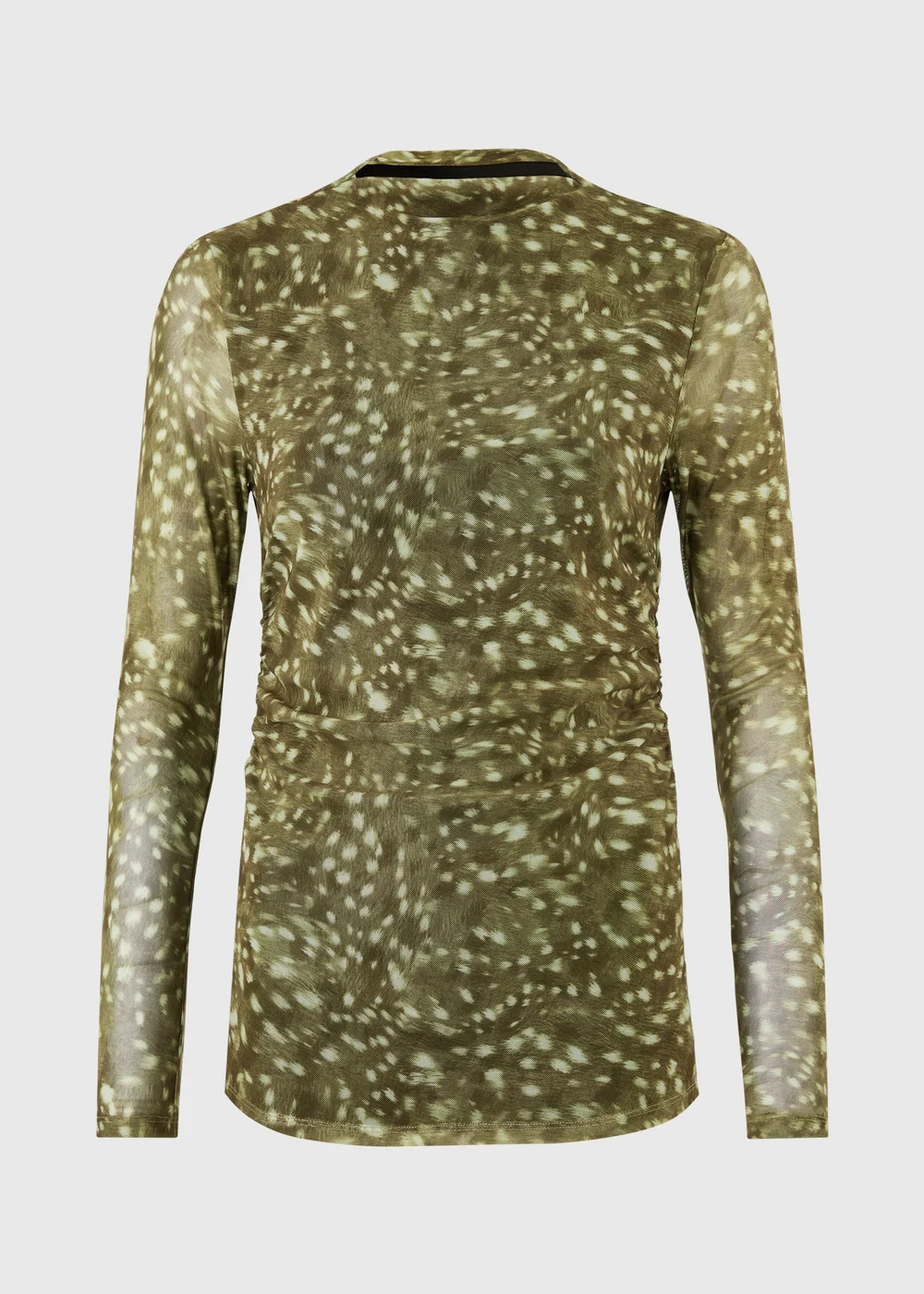Khaki Animal Print Mesh Top - 8 Image 5