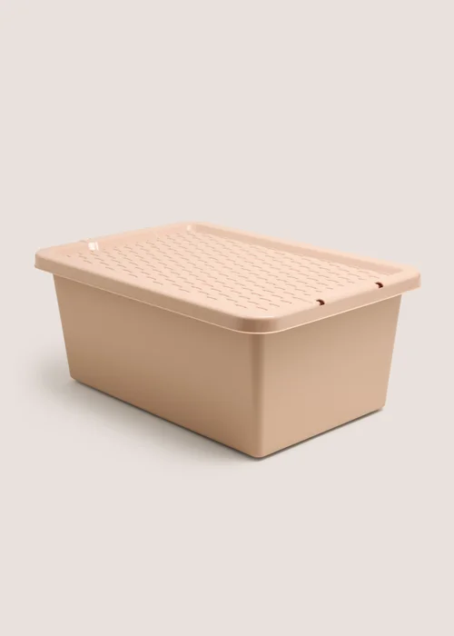 Taupe 12L Storage Box with Lid Image 1