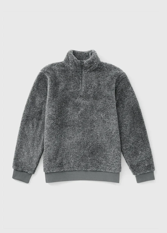 Charcoal 1/4 Zip Fleece Top