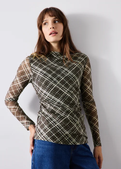Black Check Co Ord Mesh Top - 8 Image 1