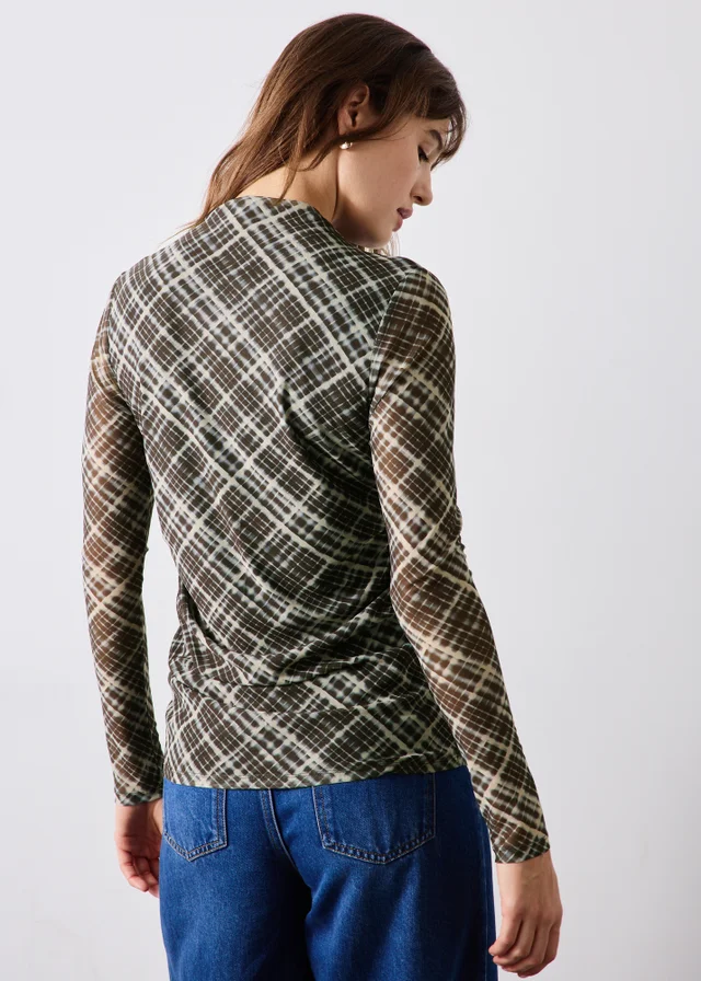 Black Check Co Ord Mesh Top