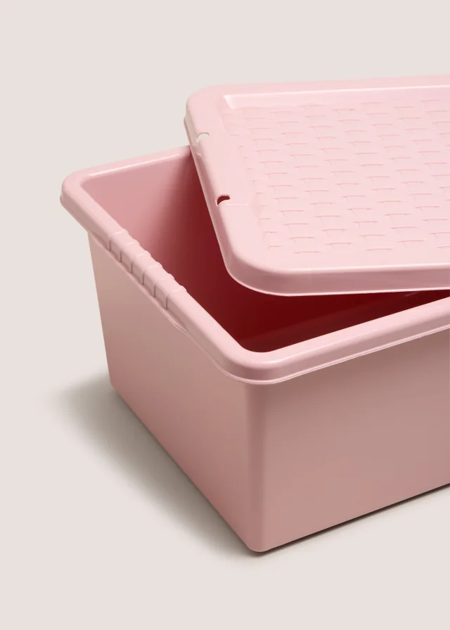 Pink 12L Storage Box with Lid