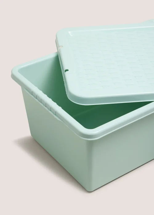 Green 12L Storage Box with Lid Image 2