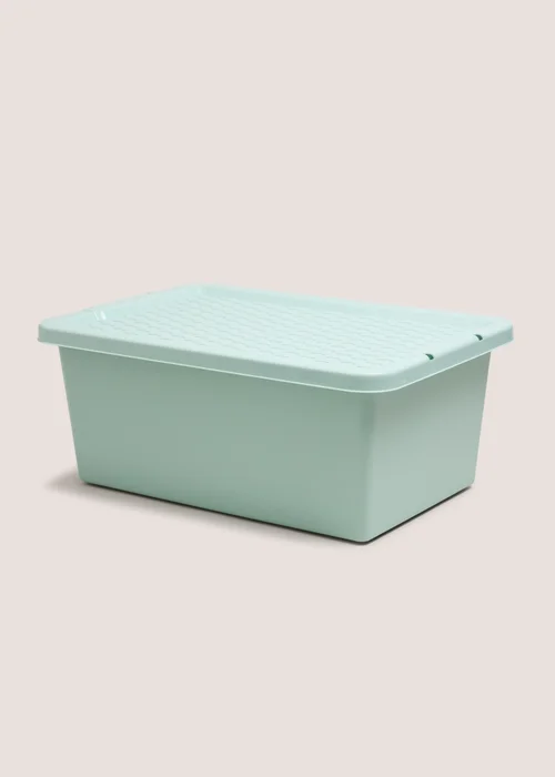 Green 12L Storage Box with Lid Image 1