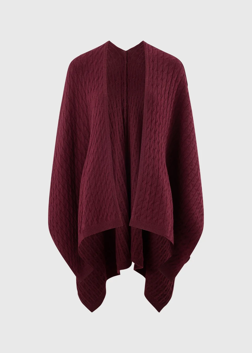 Burgundy Textured Knit Shawl - One Size Image 1