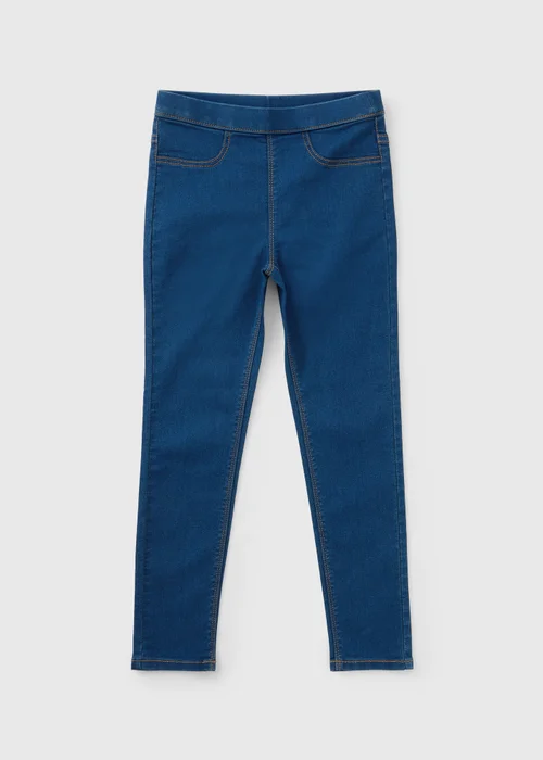 Girls Blue Denim Jeggings (7-15 Yrs) - 7 Yrs Image 1