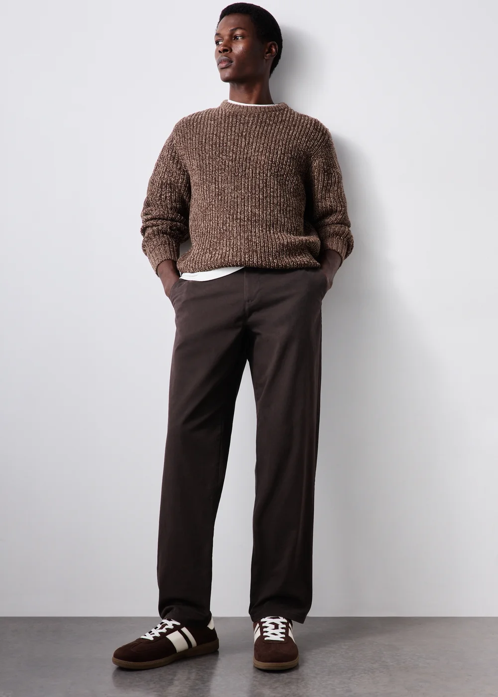 Brown Straight Chinos - 30 R Image 1