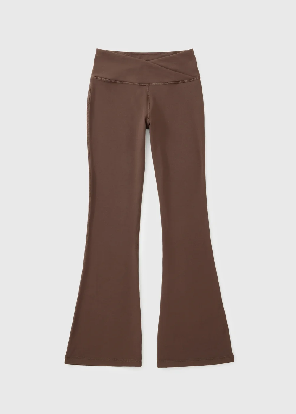 Girls Brown Cross Waist Flare Leggings (7-15yrs) - 7 Yrs Image 1