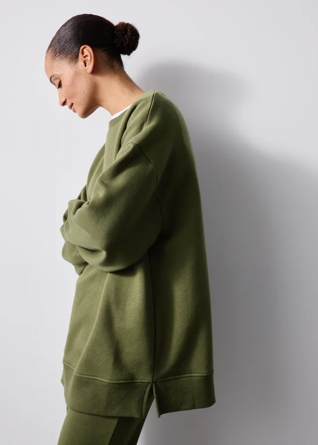 Khaki Longline Sweatshirt