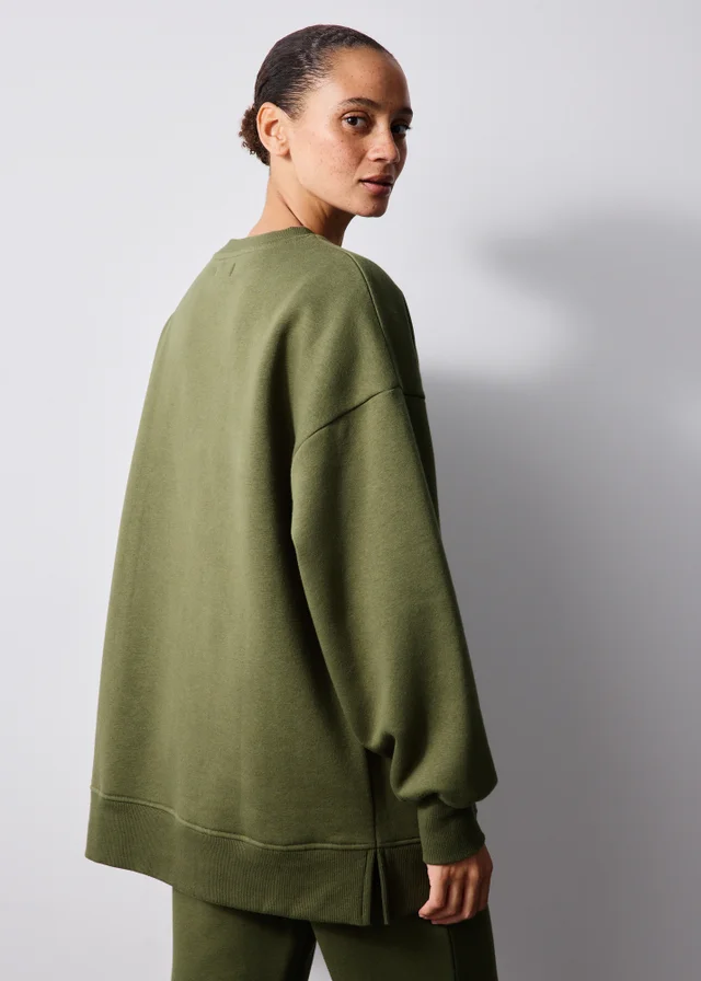 Khaki Longline Sweatshirt