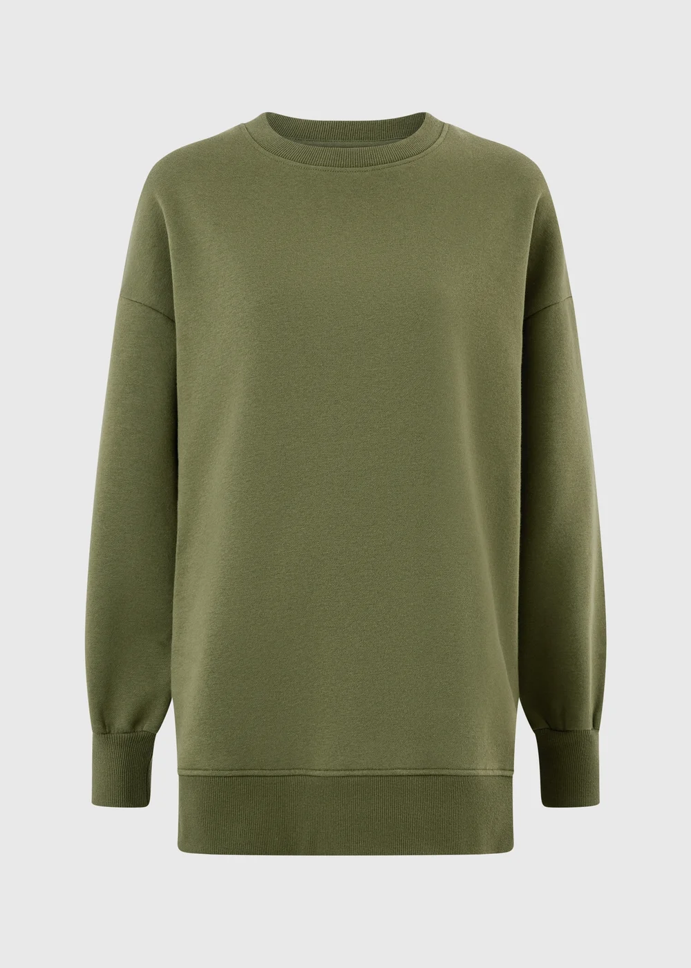 Khaki Longline Sweatshirt - S Image 1