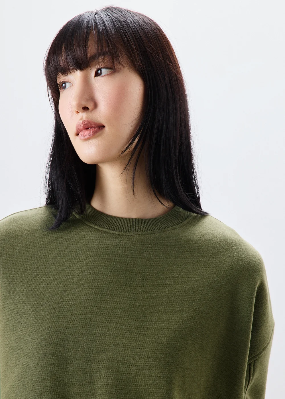 Khaki Bubble Hem Sweatshirt - XS Image 4