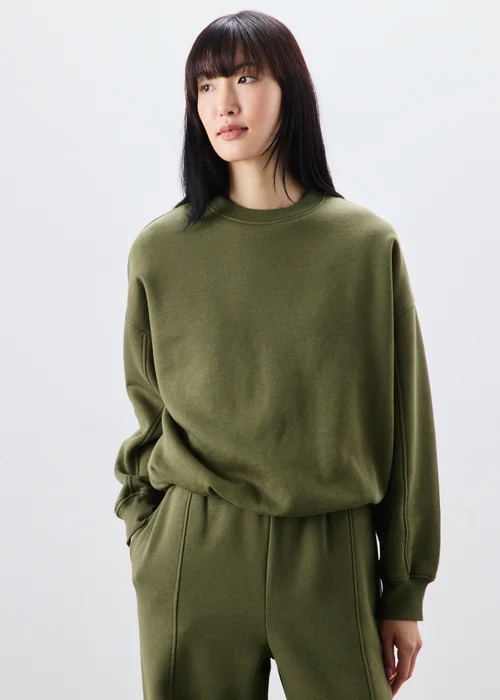 Khaki Bubble Hem Sweatshirt - XS Image 2