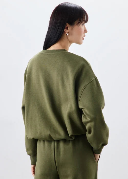 Khaki Bubble Hem Sweatshirt - XS Image 3