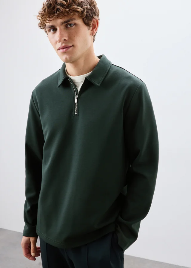 Green Long Sleeve Polo