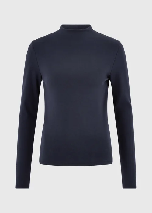 Navy Funnel Neck Top - 8 Image 4