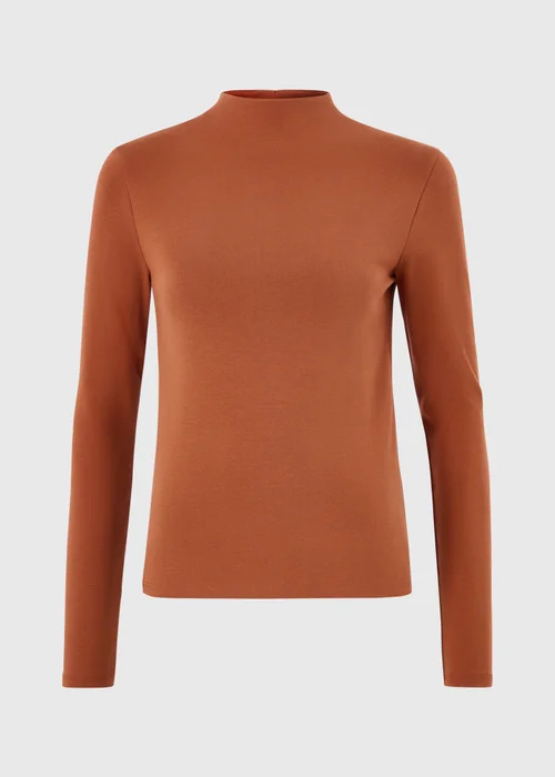 Burnt Orange Funnel Neck Top - 8 Image 5