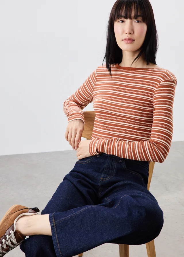 Ginger Ribbed Fitted Top