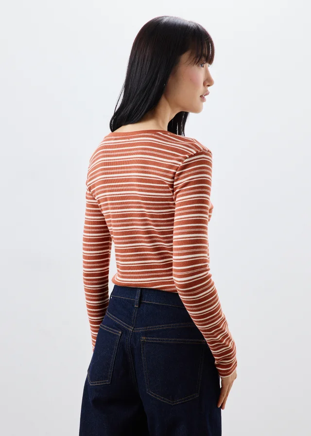 Ginger Ribbed Fitted Top
