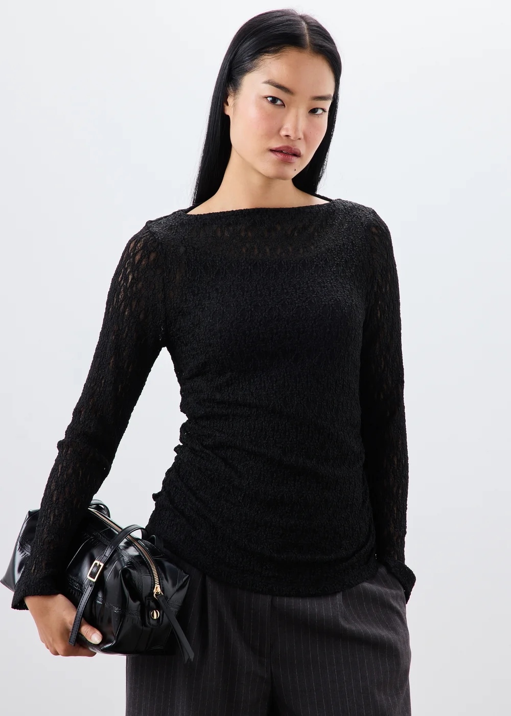 Black Lace Co Ord Top - 8 Image 1