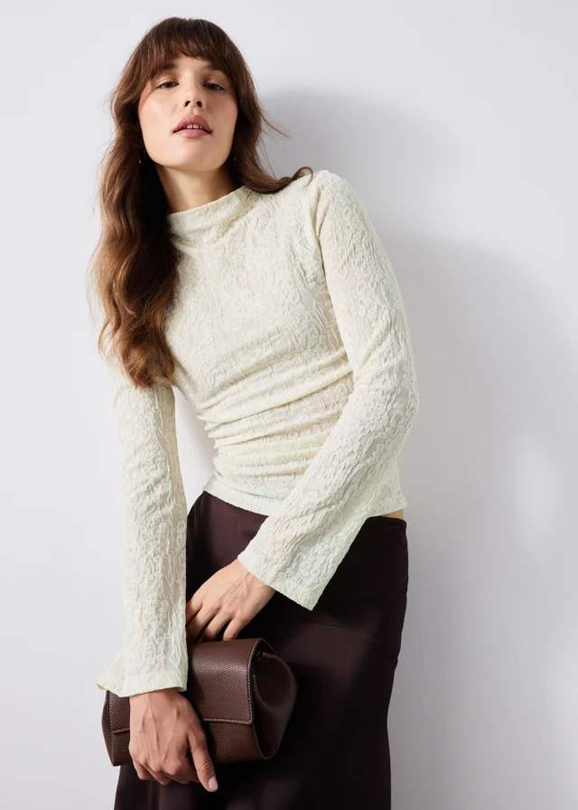 Cream Jacquard Top