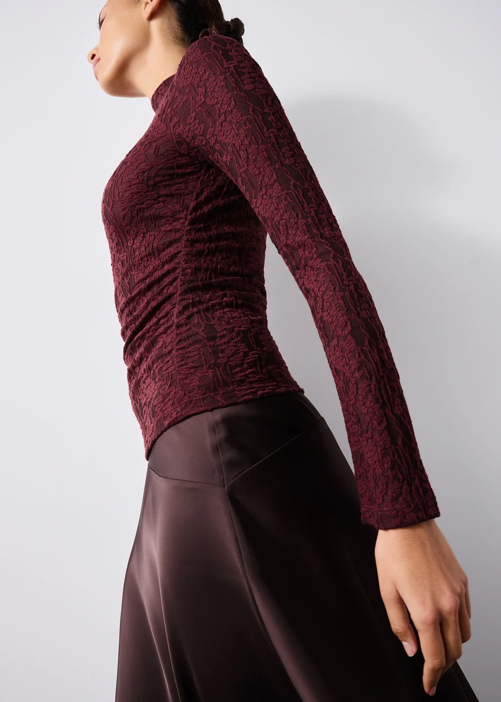 Raspberry Jacquard Pattern Top - 8 Image 3