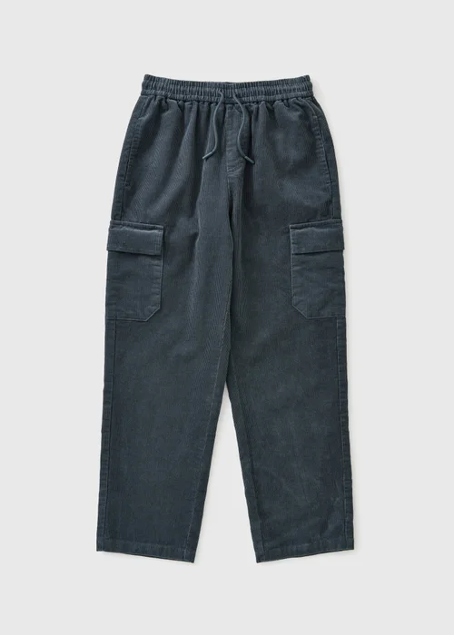 Boys Blue Cord Cargo Trousers (7-15yrs) - 7 Yrs Image 1