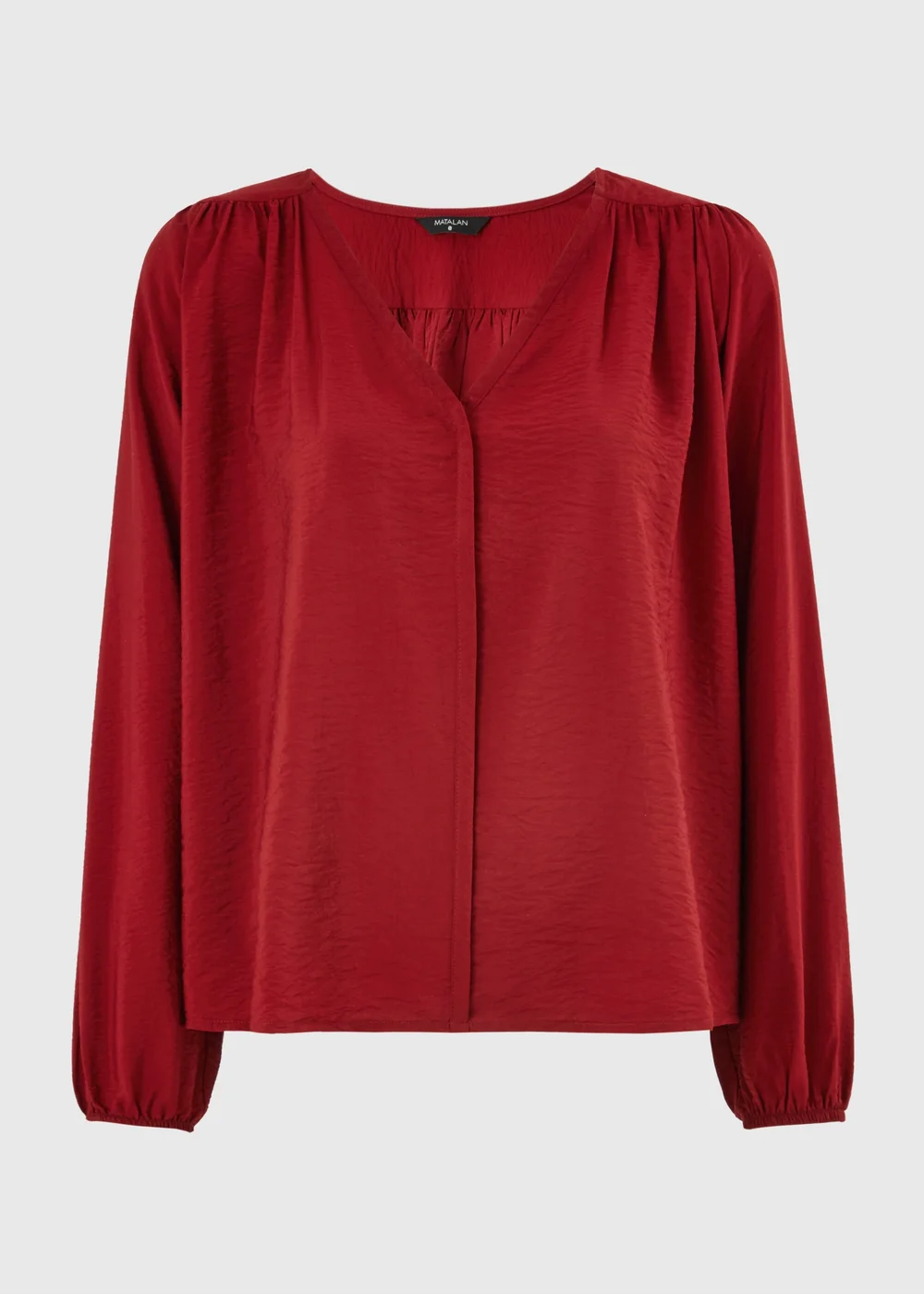 Red Popover Long Sleeve Blouse - 8 Image 4