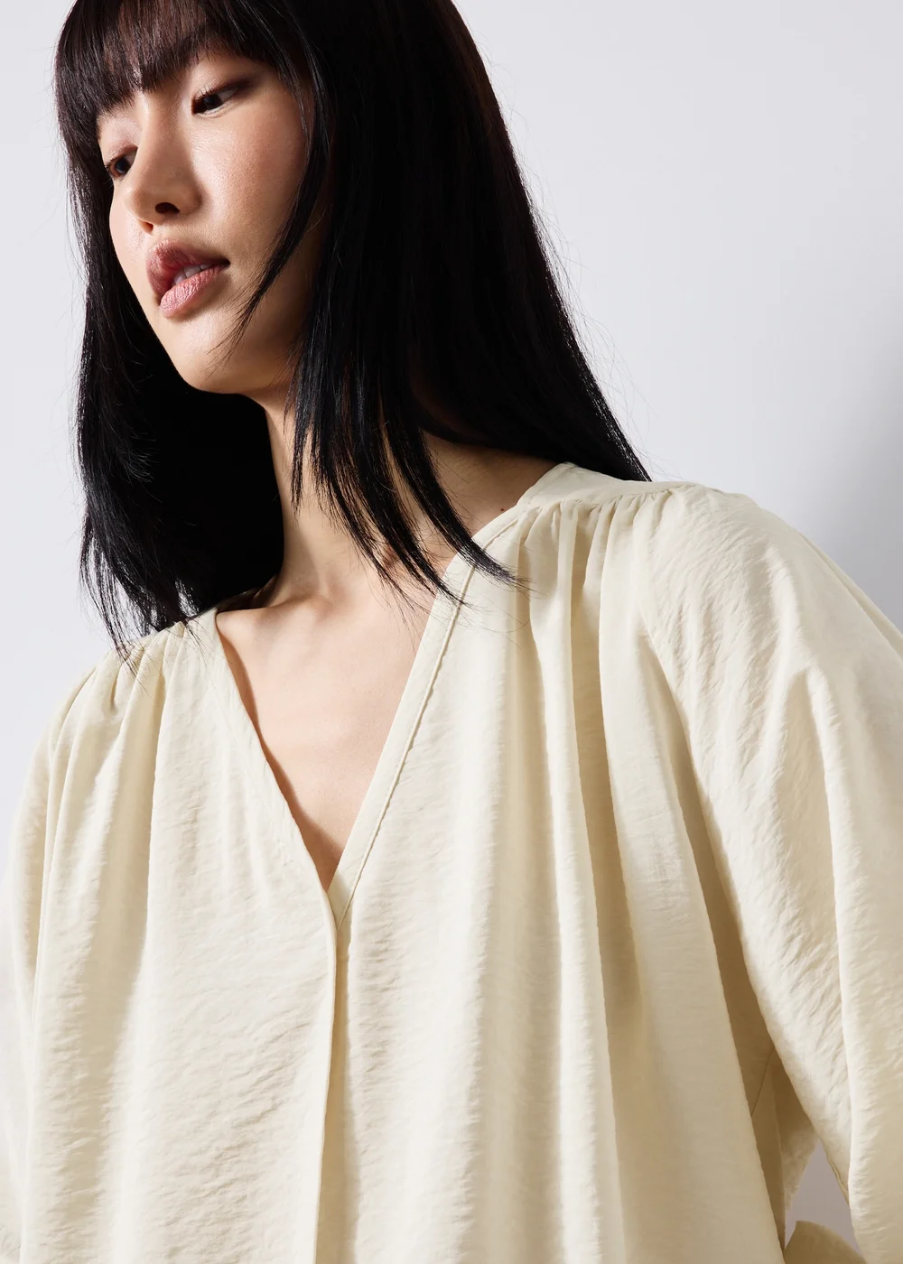 Cream Popover Long Sleeve Blouse - 16 Image 4