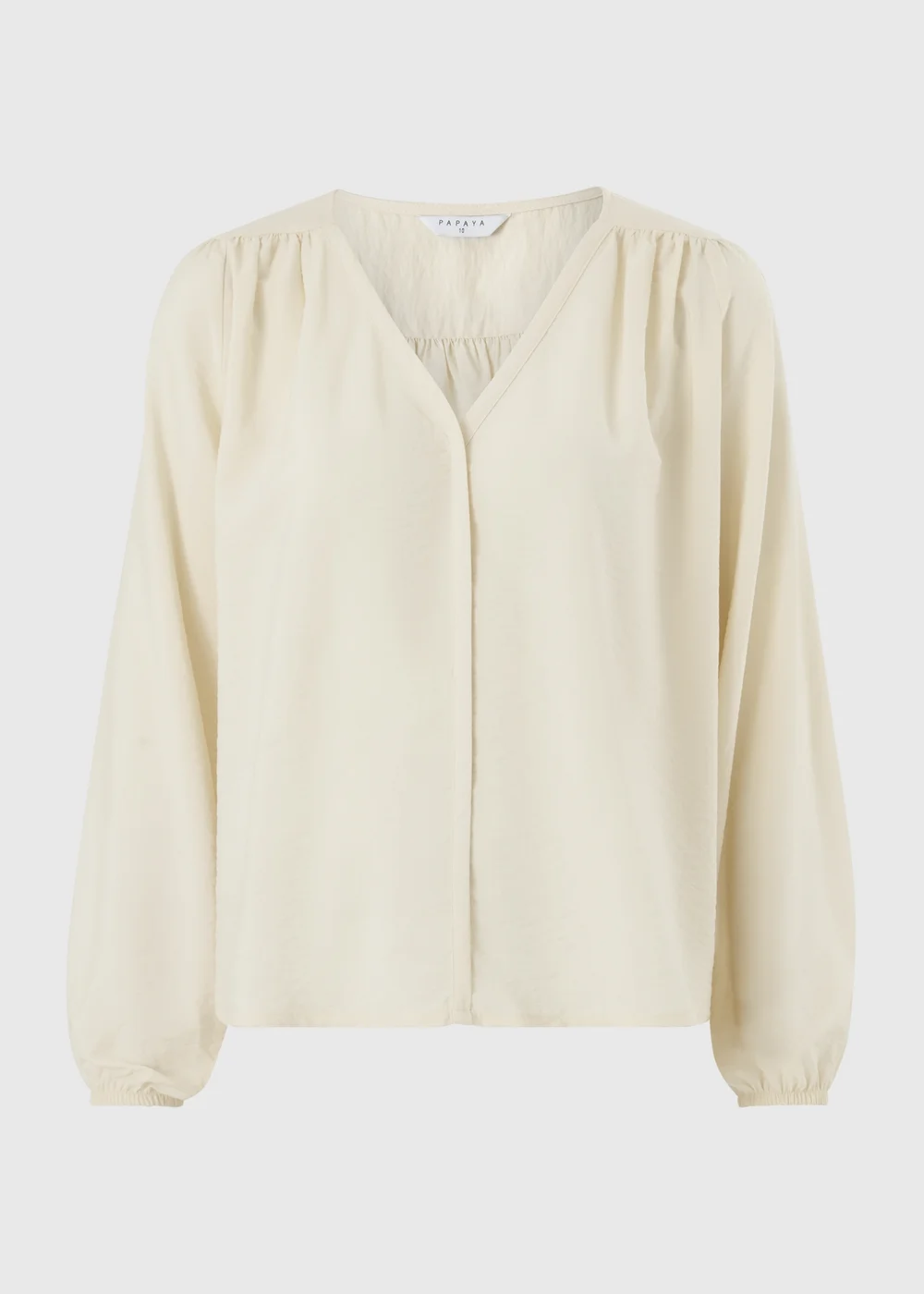 Cream Popover Long Sleeve Blouse - 8 Image 1
