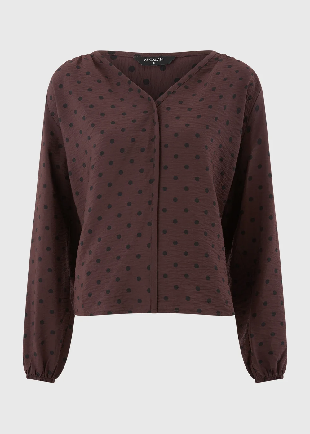 Chocolate Brown Spot Popover Blouse - 8 Image 4