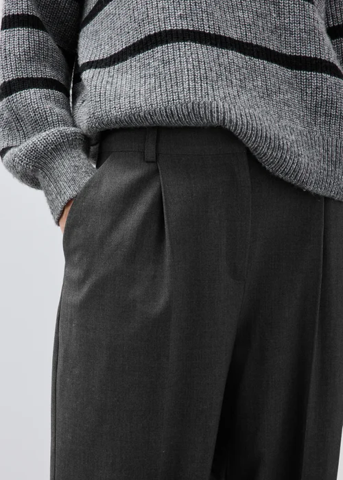 Papaya Petite Dark Grey Barrel Leg Trousers - 8/L27 Image 4