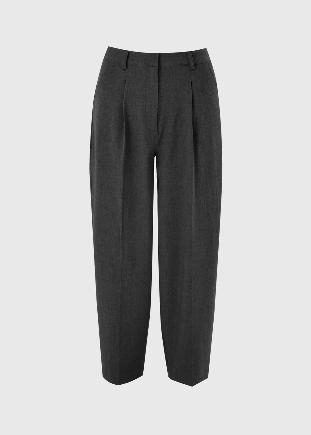 Dark Grey Barrel Leg Trousers (Long Length) - 8/L33 Image 5