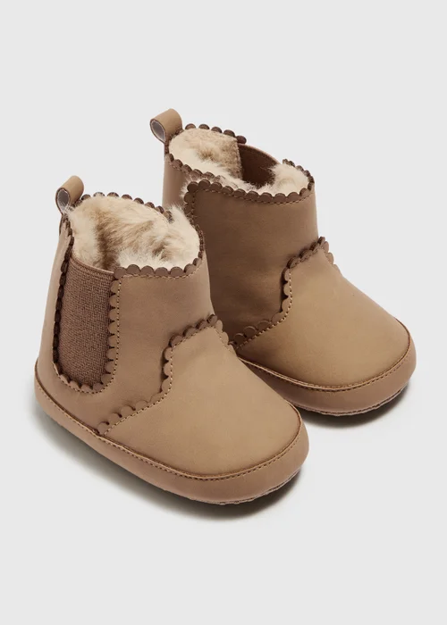 Baby Tan Soft Sole Chelsea Boots - 0-3 months Image 1