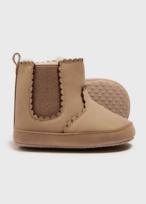 Baby Tan Soft Sole Chelsea Boots - 0-3 months Image 2