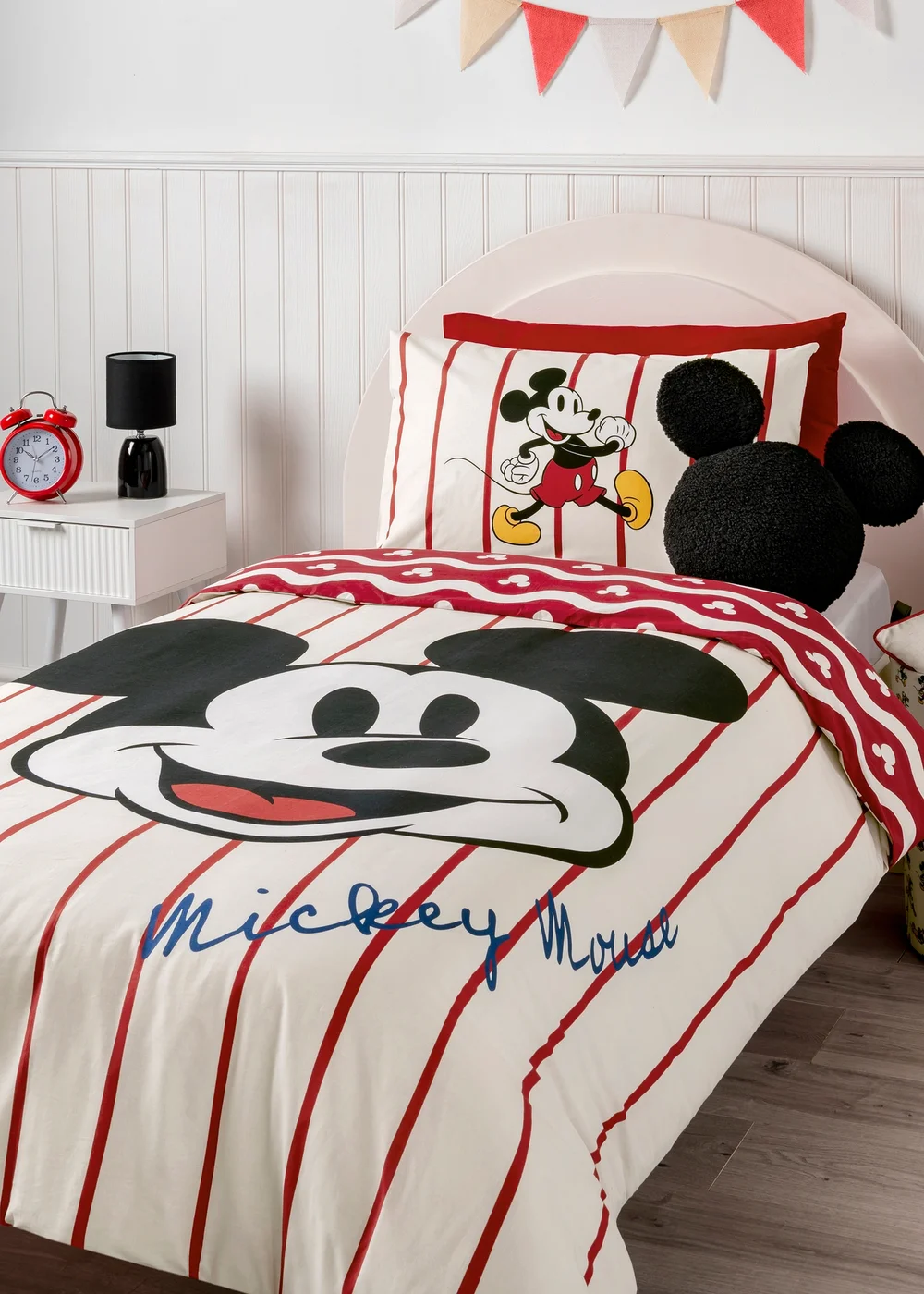 Disney Mickey Mouse Stripe Duvet Set - Single Image 1