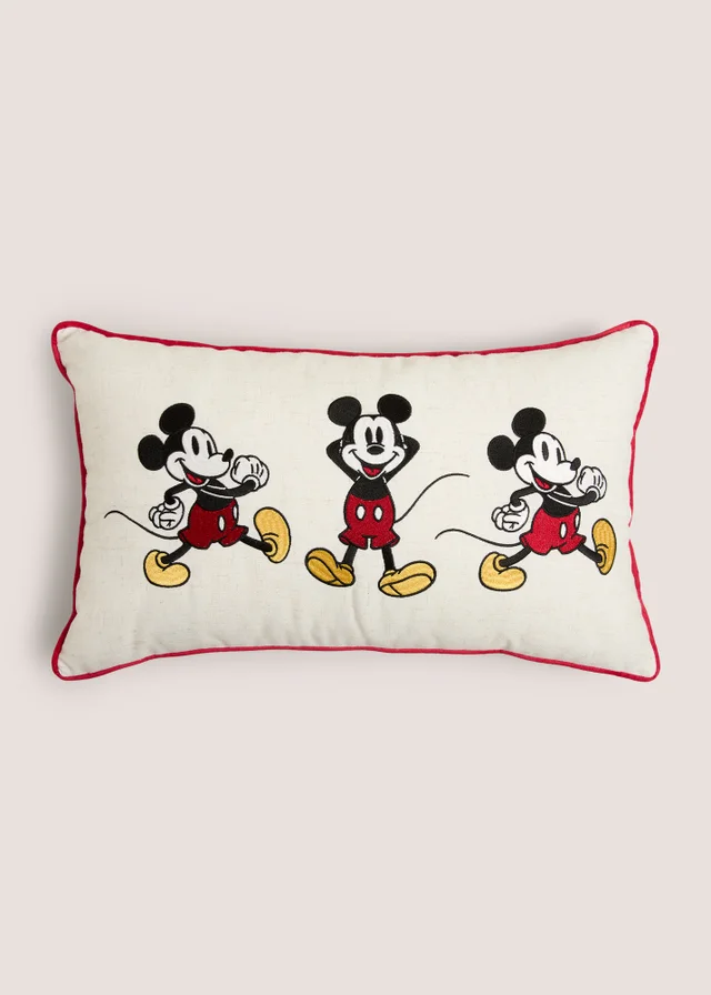 Mickey Mouse Cream Embroidered Cushion