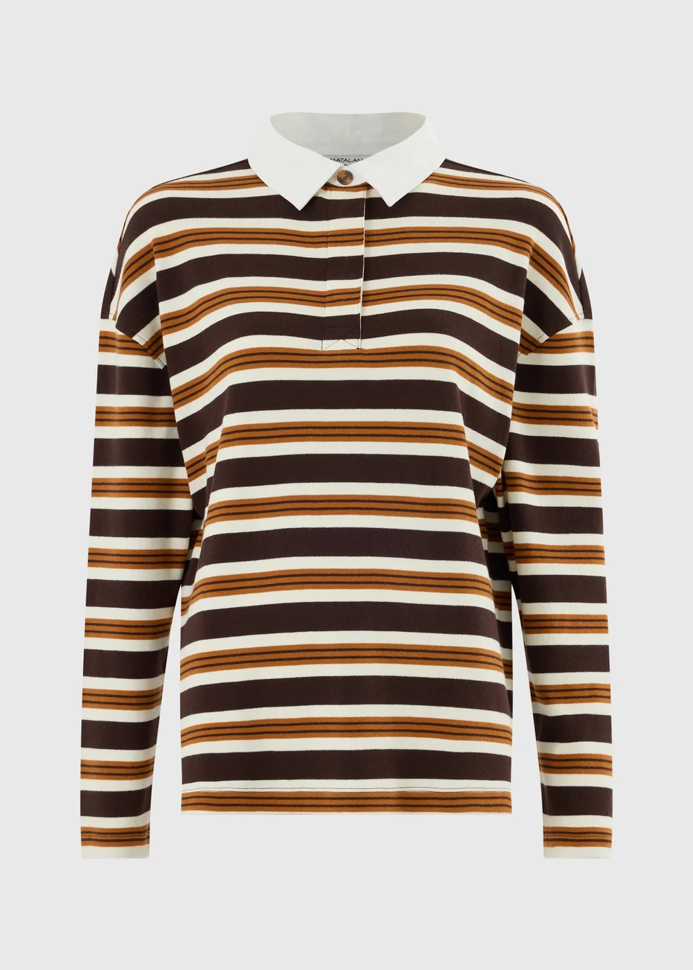 Chocolate Brown Striped Rugby Top - 18 Image 5