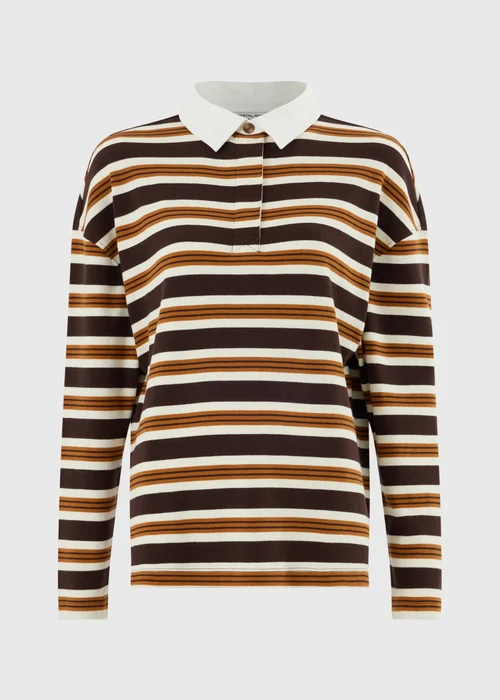 Chocolate Brown Striped Rugby Top - 18 Image 5