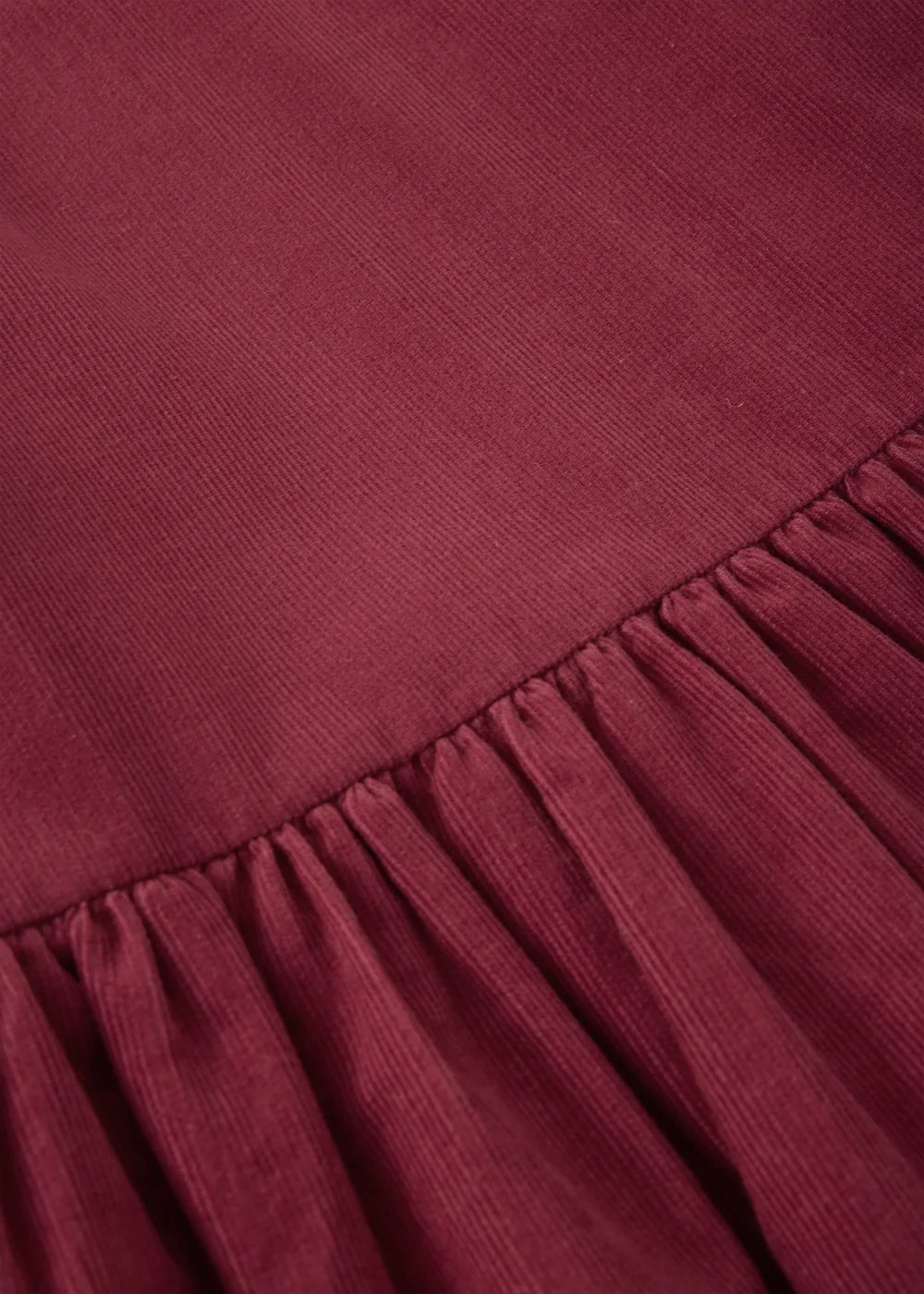 Girls Burgundy Cord Tiered Dress (7-15yrs) - 7 Yrs Image 2