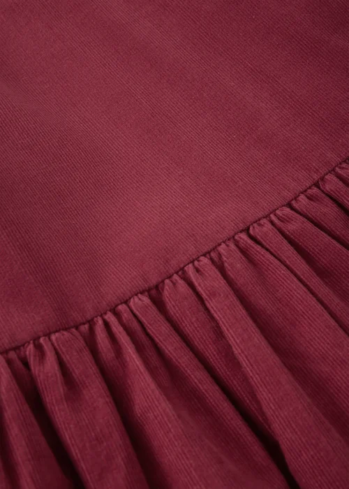 Girls Burgundy Cord Tiered Dress (7-15yrs) - 7 Yrs Image 2