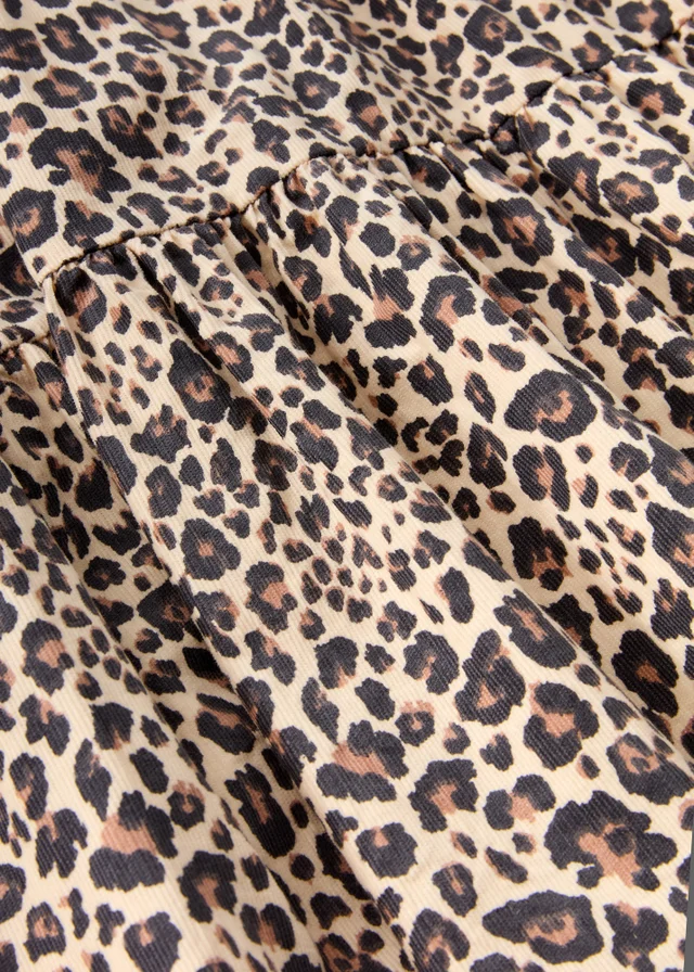 Girls Brown Leopard Print Dress (7-15yrs)